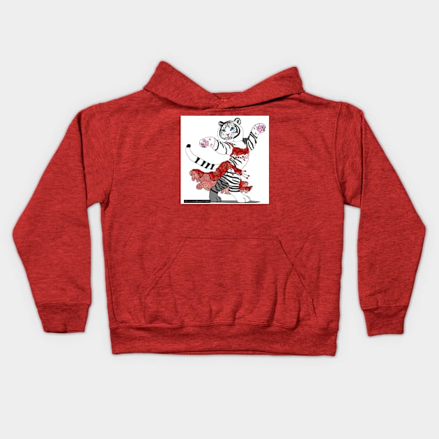 The dancer with roses and hearts Kids Hoodie by Eleonoire La Renard 